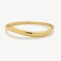 D.Louise Yellow Gold Tone Plated Stainless Steel Wave S/M Bangle SKB-039-01