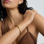D.Louise Yellow Gold Tone Plated Stainless Steel Wave S/M Bangle SKB-039-01
