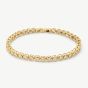 D.Louise Yellow Gold Tone Stainless Steel Bezel Set Tennis Bracelet SKB-055