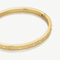 D.Louise Yellow Gold Tone Plated Stainless Steel Crystal Eternity S/M Bangle YBB-017-01