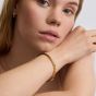 D.Louise Yellow Gold Tone Plated Stainless Steel Crystal Eternity S/M Bangle YBB-017-01