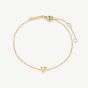 D.Louise Yellow Gold Tone Plated Stainless Steel Mini Heart Bracelet SKB-58