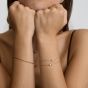 D.Louise Yellow Gold Tone Plated Stainless Steel Mini Heart Bracelet SKB-58