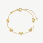D.Louise Yellow Gold Tone Plated Stainless Steel Bubble Heart Bracelet NAB-12