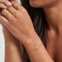 D.Louise Yellow Gold Tone Plated Stainless Steel Bridesmaid Dainty Pearl Bracelet SKB-15