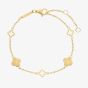 D.Louise Yellow Gold Tone Plated Stainless Steel Multi Clover Bracelet SKB-20