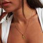 D.Louise Yellow Gold Tone Plated Stainless Steel St.Christopher Pendant THN-21