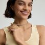 D.Louise Yellow Gold Tone Plated Stainless Steel Cubic Zirconia Tennis Necklace THN-36