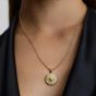 D.Louise Yellow Gold Tone Plated Stainless Steel Engravable Heart Talisman Pendant THN-66