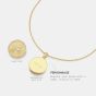 D.Louise Yellow Gold Tone Plated Stainless Steel Engravable Evil Eye Talisman Pendant THN-71