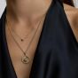 D.Louise Yellow Gold Tone Plated Stainless Steel Engravable Evil Eye Talisman Pendant THN-71