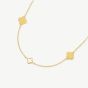 D.Louise Yellow Gold Tone Plated Stainless Steel Multi Clover Necklace SKN-35
