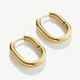 D.Louise Yellow Gold Tone Plated Stainless Steel Oval Hoop Earrings GE-015