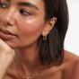 D.Louise Yellow Gold Tone Plated Stainless Steel Oval Hoop Earrings GE-015