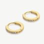 D.Louise Yellow Gold Tone Plated Stainless Steel Tennis Huggie Hoop Earrings THE-035