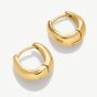 D.Louise Yellow Gold Tone Plated Stainless Steel Wave Huggie Hoop Earrings THE-061