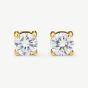D.Louise Yellow Gold Tone Plated Stainless Steel Tennis Stud Earrings YBE-12-06