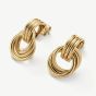 D.Louise Yellow Gold Tone Plated Stainless Steel Rope Knot Stud Earrings NAE-14