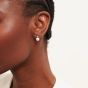 D.Louise Yellow Gold Tone Stainless Steel Simulated Pearl & Cubic Zirconia Drop Stud Earrings YBE-07