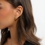 D.Louise Yellow Gold Tone Plated Stainless Steel Curved Mini Hoop Earrings GE-109