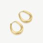 D.Louise Yellow Gold Tone Plated Stainless Steel Tapered Oval Hoop Earrings NAE-28