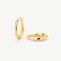 D.Louise Yellow Gold Tone Plated Stainless Steel Tapered Oval Hoop Earrings NAE-28