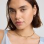 D.Louise Yellow Gold Tone Plated Stainless Steel Tapered Oval Hoop Earrings NAE-28