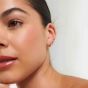 D.Louise Yellow Gold Tone Plated Stainless Steel Bamboo Huggie Hoop Earrings SKE-26