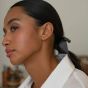 D.Louise Yellow Gold Tone Plated Stainless Steel Bamboo Huggie Hoop Earrings SKE-26