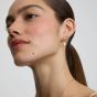 D.Louise Yellow Gold Tone Plated Stainless Steel Bubble Heart Pendant Hoop Earrings NAE-18