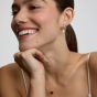 D.Louise Yellow Gold Tone Plated Stainless Steel Bubble Heart Pendant Hoop Earrings NAE-18