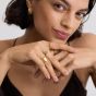 D.Louise Yellow Gold Tone Plated Stainless Steel Textured Band Ring GR-040