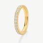 D.Louise Yellow Gold Tone Plated Stainless Steel Cubic Zirconia Eternity Ring GR-036