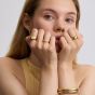 D.Louise Yellow Gold Tone Plated Stainless Steel Dome Ring YBR-005
