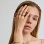 D.Louise Yellow Gold Tone Plated Stainless Steel Cryctal Eternity Stacking Ring YBR-007