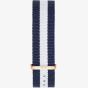 Daniel Wellington Classic 18 Glasgow Rose Gold Blue & White NATO Watch Strap 0703DW