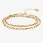 Tommy Hilfiger Snake Gold Plated Double Spiga Chain Bracelet 2780876