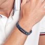 Tommy Hilfiger Mason Mens Stainless Steel Blue Tone Logo Bracelet 2790598