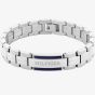 Tommy Hilfiger Parker Mens Stainless Steel Blue Enamel Logo Bracelet 2790600