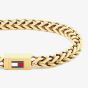Tommy Hilfiger Gold Tone Braided Logo Clasp Bracelet 2790648