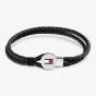 Tommy Hilfiger Bruce Braided Black Leather Bracelet 2790654