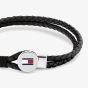 Tommy Hilfiger Bruce Braided Black Leather Bracelet 2790654