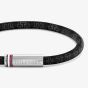 Tommy Hilfiger Printed Cord Black Leather 19cm Bracelet 2790704