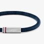 Tommy Hilfiger Printed Cord Blue Leather 19cm Bracelet 2790702