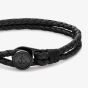 Tommy Hilfiger Nautical Black Double Braided Leather Bracelet 2790693
