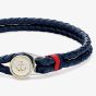Tommy Hilfiger Nautical Blue Double Braided Leather Bracelet 2790691