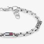 Tommy Hilfiger 3D Flag Metal Silver Tone Bracelet 2790674