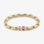 Tommy Hilfiger Yellow Gold Tone Plated Stainless Steel Rectangle Belcher Chain Bracelet 2790750