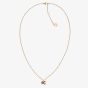 Tommy Hilfiger Rose Gold Plated Striped Heart Necklace 2780127
