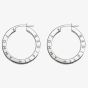 Tommy Hilfiger Silver Crystal Logo Hoop Earrings 2780205